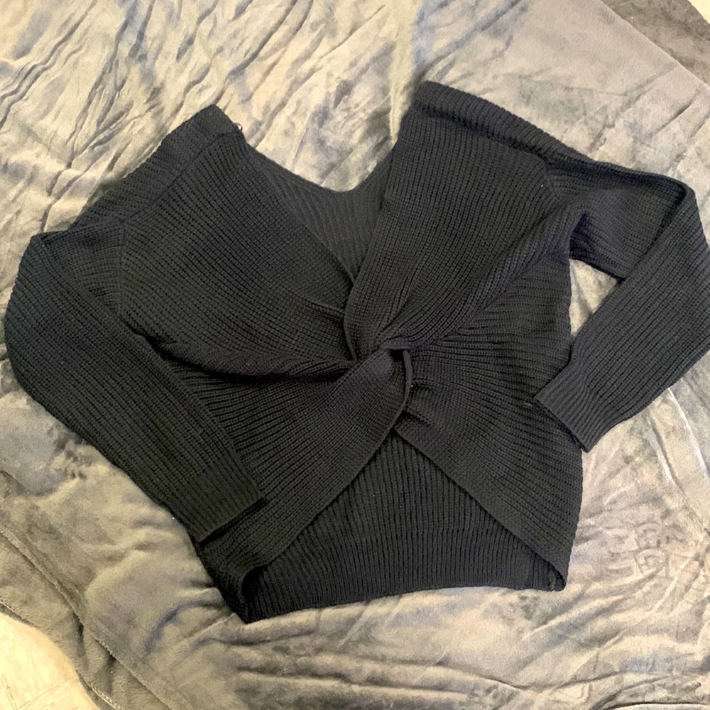 Black detail back sweater